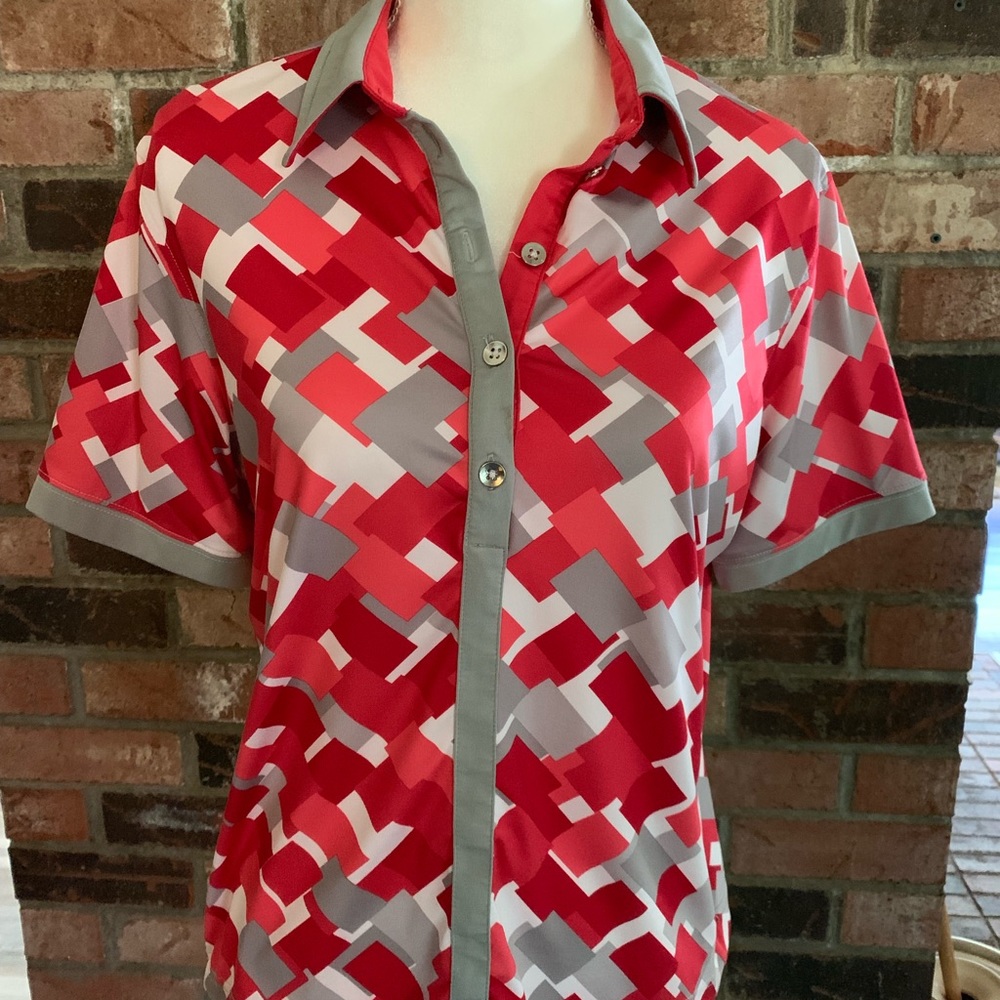 GG BLUE ladies shortsleeved top SZ L